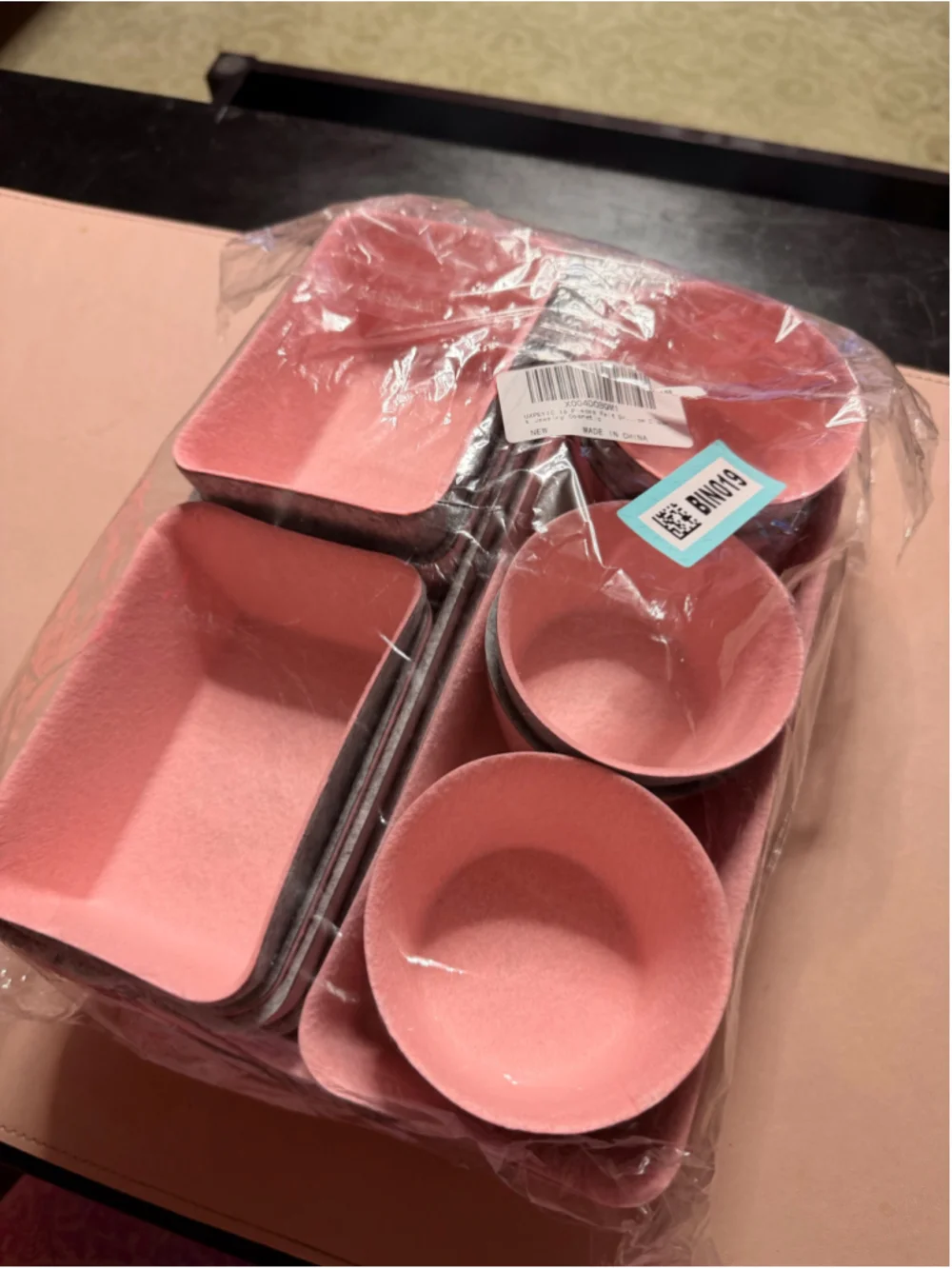 Pink & Gray Felt Drawer Organizers NEW 16 Pieces
